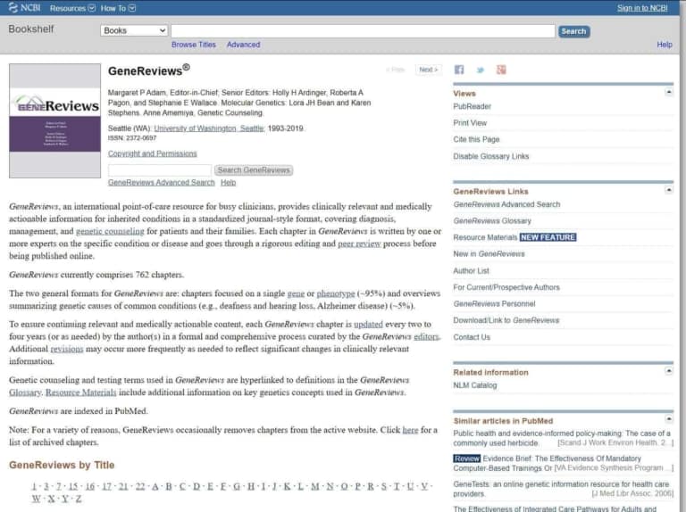 genereviews.org - GeneReviews® - NCBI Bookshelf